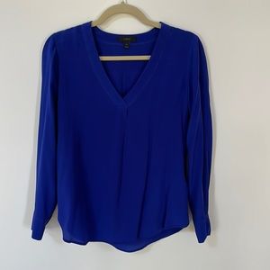 Royal blue J Crew silk blouse